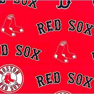  MLB Boston Red Sox Red Baseball Print Fleece Fabric By the 