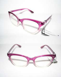   Vintage Glasses Clear lense Purple Clear Cat Eye Geek Nerd 440  