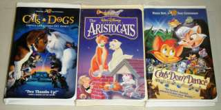 CATS & DOGS VHS MOVIE SET Cats & Dogs, The Aristocats, & Cats Dont 