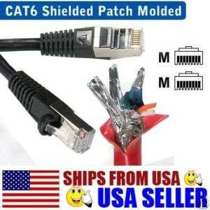 50 ft Cat6 Shielded Patch/Ethernet Cable Cat 6 Black  