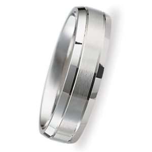  6.0 Millimeters Platinum 950 Wedding Ring with Brushed 