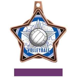 All Star Insert Custom Volleyball Medals M 5501V BRONZE MEDAL / PURPLE 