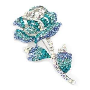  Brooch swarovski Rose Royale turquoise. Jewelry