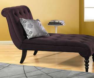   PURPLE Velvet Fabric Button Tufted Chaise Lounge Lounging Chair  