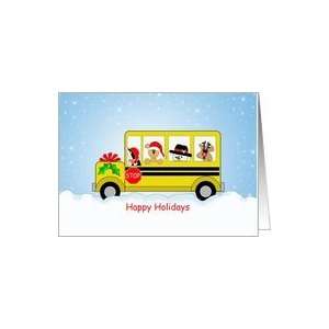  Employee School Bus Driver Christmas Card, Transportation 