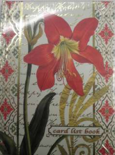 CHRISTMAS CARD LIST BOOK by CR GIBSON (FLORAL)  