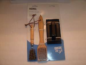 THERMOS GRILL CLEANING TOOLS SET WIRE BRUSH SCRUBBER  
