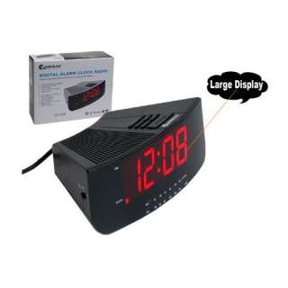 LED Large RED Display Alarm Snooze Clock AM FM Radio  