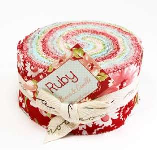 Moda FABRIC Jelly Roll ~ RUBY ~ Bonnie & Camille 40 2.5 Strips  