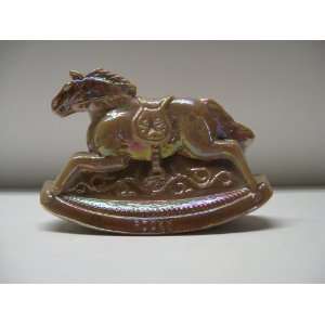   Horse By Guernsey Glass in Chocolate Carnival Glass 