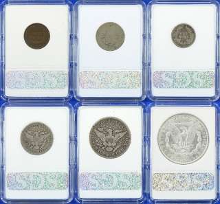 1898 P MINT AUTHENTIC 6 COIN YEAR SET W/ MORGAN DOLLAR  