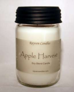 Hand Poured Soy 12oz Jar Candle APPLE or PUMPKIN SPICE  