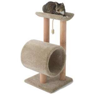 Cat Tree with Sleep Tunnel  Color GREEN  Size ONE SIZE