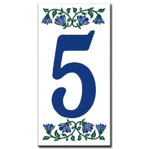  Ceramic Address Tile   2x4 House Address Number Bluebell 