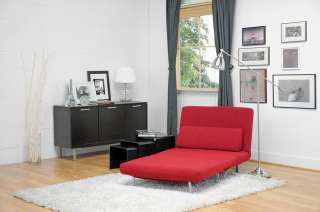 New Modern Red Fabric Convertible Chair Sleeper LOOK  