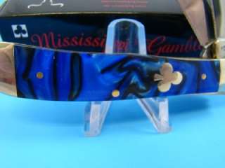 SS Mississippi Gambler Blue Club Trapper Pocket Knife 7040Club 