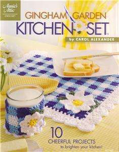 GINGHAM GARDEN KITCHEN Crochet Flower Pattern Book NEW  