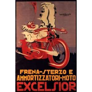  CLOWN MOTORCYCLE BIKE EXCELSIOR FRENA STERZO 20 X 30 
