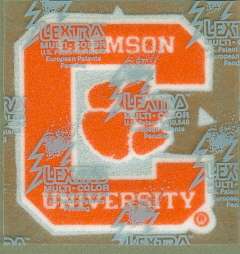 Clemson University 3 inch Lextra Iron On Logo Patch  