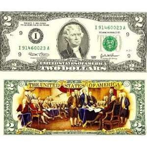  Colorized US $2 Bill 