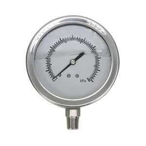 Industrial Grade 4CFF4 Vacuum Gauge, Filled, 2 In, 30 In Hg, SS 