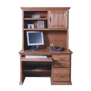  Traditional Compact Computer Desk with Hutch Coffee Alder 