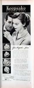 1956 Keepsake diamond ring vintage ad  