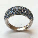 BLUE SAPPHIRE PAVE DOME BAND RING 2.56 CT  