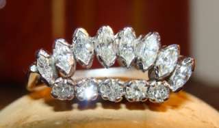   Art Deco .81 ct SI2/G H DIAMOND Tiara or Crown Ring 10K WG  