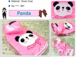 Dog Clothes Panda Down Jacket for Snow Winter Coat,967  