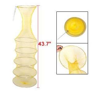 Steel Frame 5 Layers Crab Trap Nylon Fishing Net Cage Yellow  