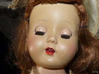 Vintage 14 1/4 Bride Doll Fairy Land Toy Shoes Underclothes Wig Open 