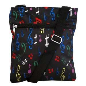   Multi Color Music Notes Hipster Crossbody Purse Bag 