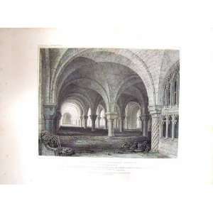   1822 CANTERBURY CATHEDRAL CHURCH CRYPT KEUX CATTERMOLE