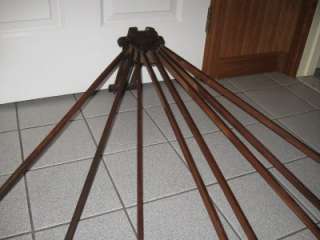 ANTIQUE AMERICAN WALL MOUNT WOODEN DRYING RACK 8 SPINDLES  