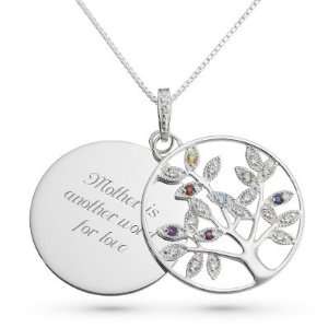    Personalized Genuine 8 Birthstone Tree Necklace Gift Jewelry