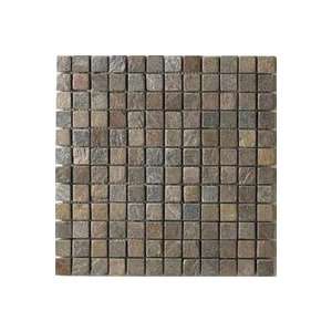  Tumbled Natural Stone Slate Mosaics Copper 1in x1in