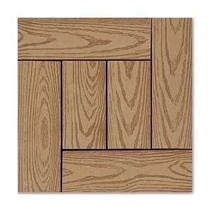 Kontiki Composite Interlocking Deck Tiles   Teak Wood Grain / 12x12