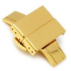 24mm Deployment Buckle / Clasp, IP Gold Stainless Steel with Release 