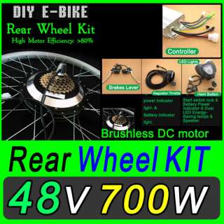 48V 700W Electric Bicycle Kit Hub Motor Brushless Scooter By Sea Mail 