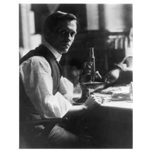 Sir Alexander Fleming   Scottish Bacteriologist at His Desk with His 