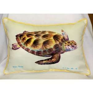 Betsy Drake HJ044 Green Sea Turtle Art Only Pillow 15x22