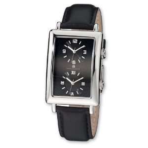  Mens Charles Hubert Dual Time Black 33x53mm Dial Watch 