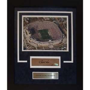 Charlie Weis Autographed And Framed 16x19 Notre Dame Game Used Bench 