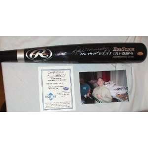 Dale Murphy Autographed/Hand Signed Rawlings Big stick Black Baseball 