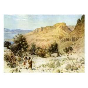 Davids camp at Ein Gedi where he hid from King Saul Premium Giclee 