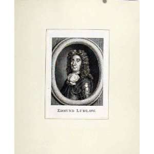 Edmund Ludlow Old Print Antique Portrait C1830 People