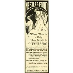  1901 Ad Henri Nestle Baby Food Stork Mother Digestion 73 