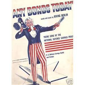  Sheet Music Irving Berlin Any Bonds Today 65 Everything 