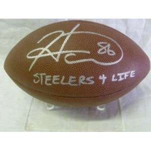 Hines Ward Signed Football   Steeler 4 Life Inscribed   Autographed 